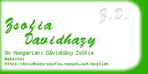 zsofia davidhazy business card